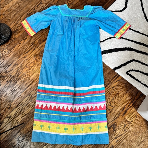 Vintage Boho Dress with Geometric Patterns - Picture 2 of 4